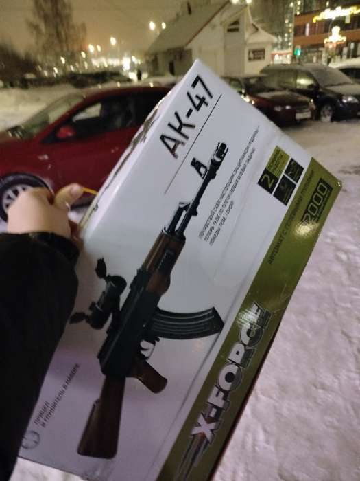 Фотография покупателя товара Автомат АК-47, стреляет орбизами, работает от аккумулятора - Фото 1
