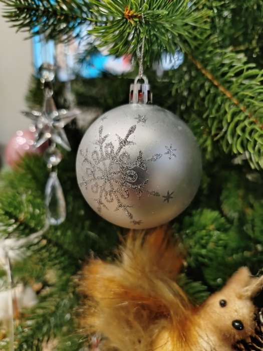 Фотография покупателя товара Ёлочные игрушки «Волшебная ночь», шары новогодние, d=6 см, набор 6 шт., серебро - Фото 7