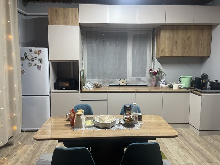 Фотография покупателя товара Стол обеденный на одной ножке раскладной «СО-3», 1200(1500)х650×756, антрацит/дуб крафт золотой - Фото 1