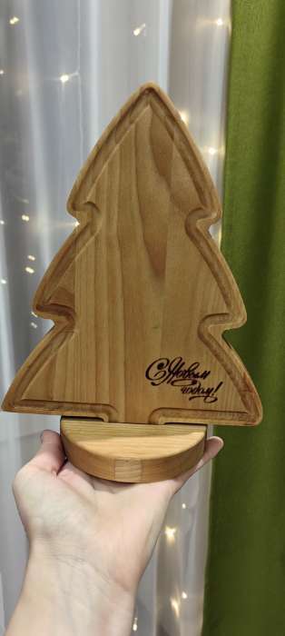 Фотография покупателя товара Подарочный набор посуды Adelica «Новогодний олень», 2 предмета: ёлка 22×18 см, тарелка 22×20 см, дерево берёза - Фото 1