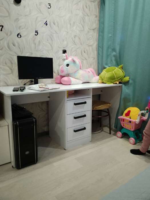 Фотография покупателя товара Стол письменный «СТН-3», 2040×600×750 мм, цвет серый графит - Фото 1