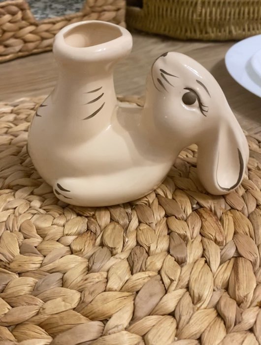 Фотография покупателя товара Подсвечник "Кролик", бежевый, керамика, 10 см
