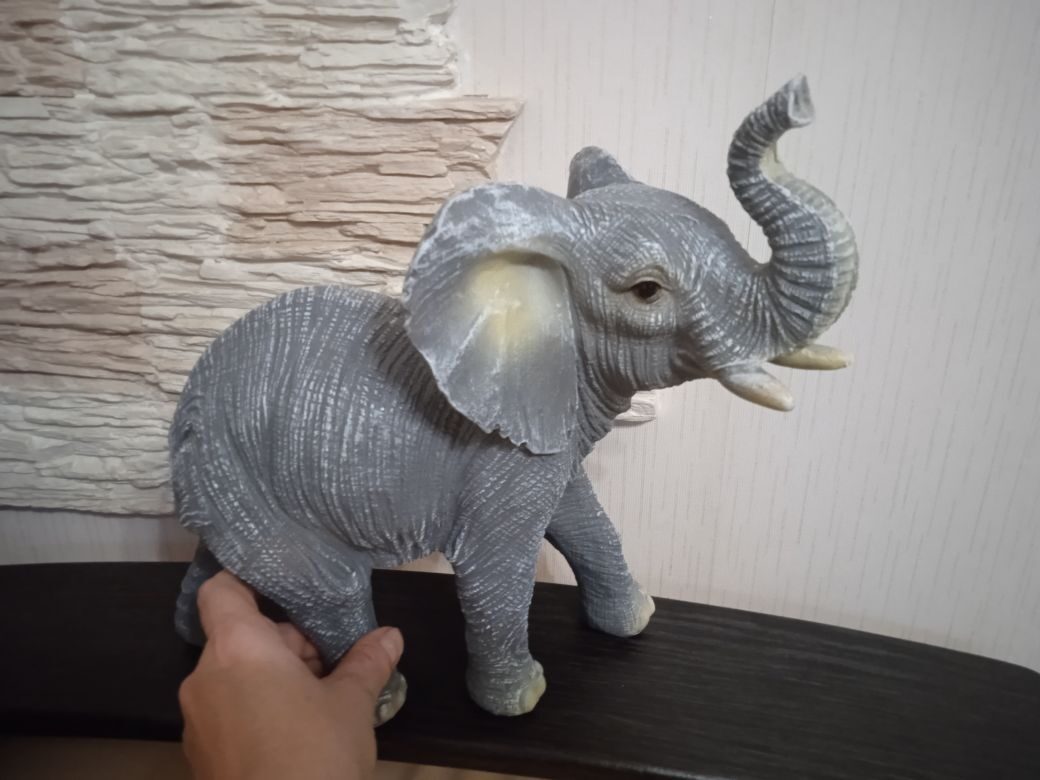 Фотография покупателя товара Фигура "Слон" серый, 28х29х15см