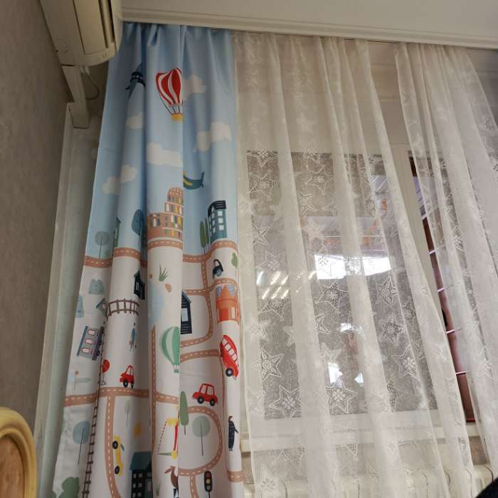 Фотография покупателя товара Шторы портьерные «Этель. Город», 145×260 см, 2 шт., габардин