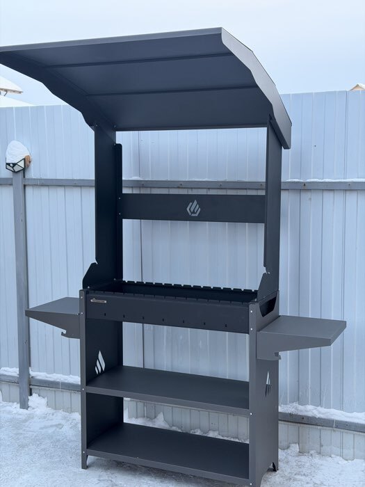 Фотография покупателя товара Мангал Professional Standart Roof PSR3000, 158.2×102.6×201 см, 3 мм, полки, с крышей - Фото 3
