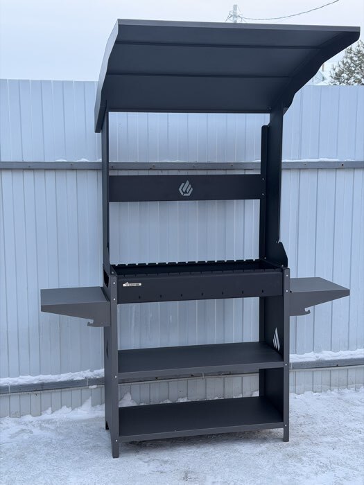 Фотография покупателя товара Мангал Professional Standart Roof PSR3000, 158.2×102.6×201 см, 3 мм, полки, с крышей - Фото 4