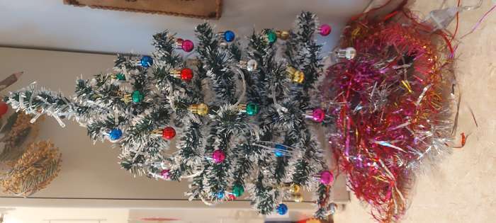 Фотография покупателя товара Искусственная ёлка с инеем «Зимнее волшебство. Радуга», 90 см, d нижнего яруса 40 см, d иголок 6 см, 90 веток ПВХ веток отгибаются - Фото 1