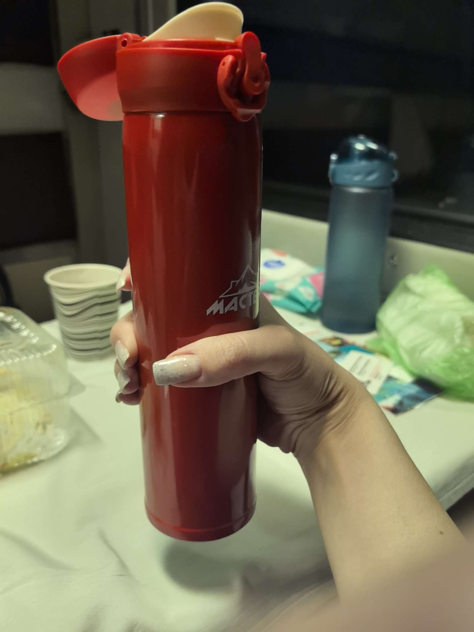 Фотография покупателя товара Термос Мастер К «Топ», 500 мл, 6.3×24.5 см, сохраняет тепло 8 ч, нержавеющая сталь, бирюзовый - Фото 2