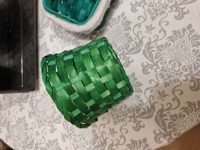 Фотография покупателя товара УЦЕНКА Корзина плетеная, бамбук, D13xH9.5/28 см зеленый - Фото 10