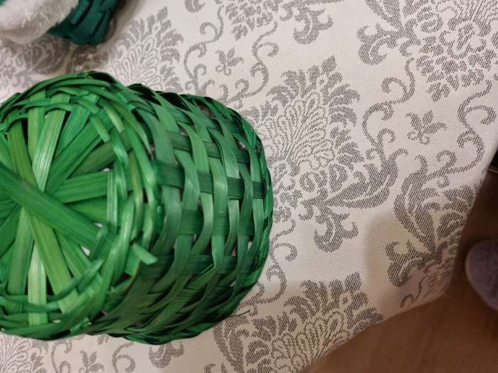 Фотография покупателя товара УЦЕНКА Корзина плетеная, бамбук, D13xH9.5/28 см зеленый - Фото 9