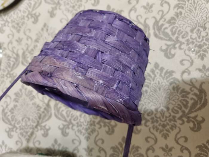 Фотография покупателя товара Корзина плетёная для хранения, 13×13×9.5 см, ручка h=21 см, бамбук, фиолетовая - Фото 16