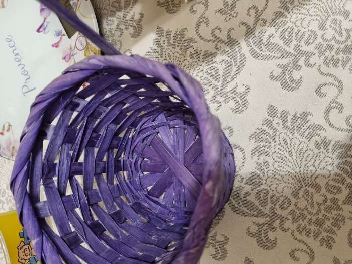 Фотография покупателя товара Корзина плетёная для хранения, 13×13×9.5 см, ручка h=21 см, бамбук, фиолетовая - Фото 18