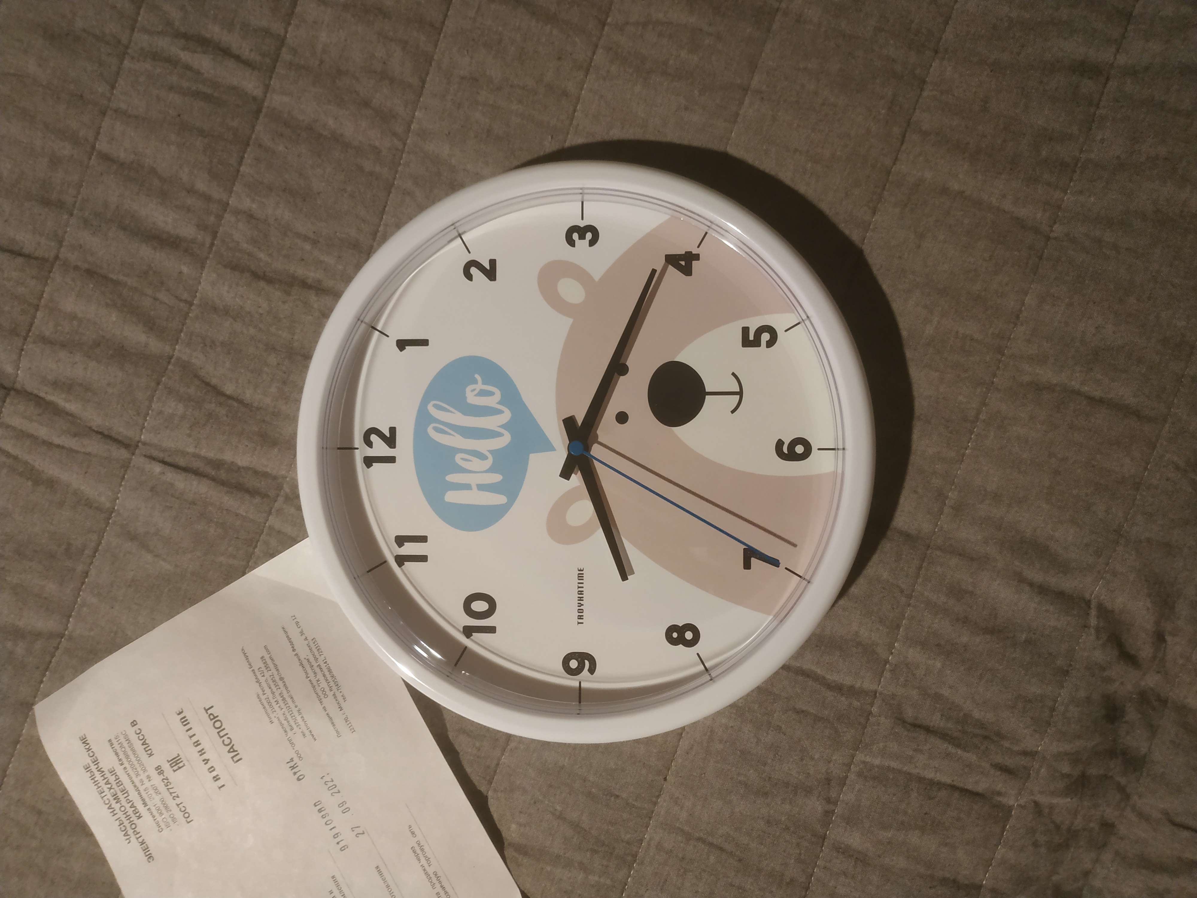 Фотография покупателя товара Часы настенные, интерьерные "Мишка", d-22.5 см, бесшумные - Фото 2