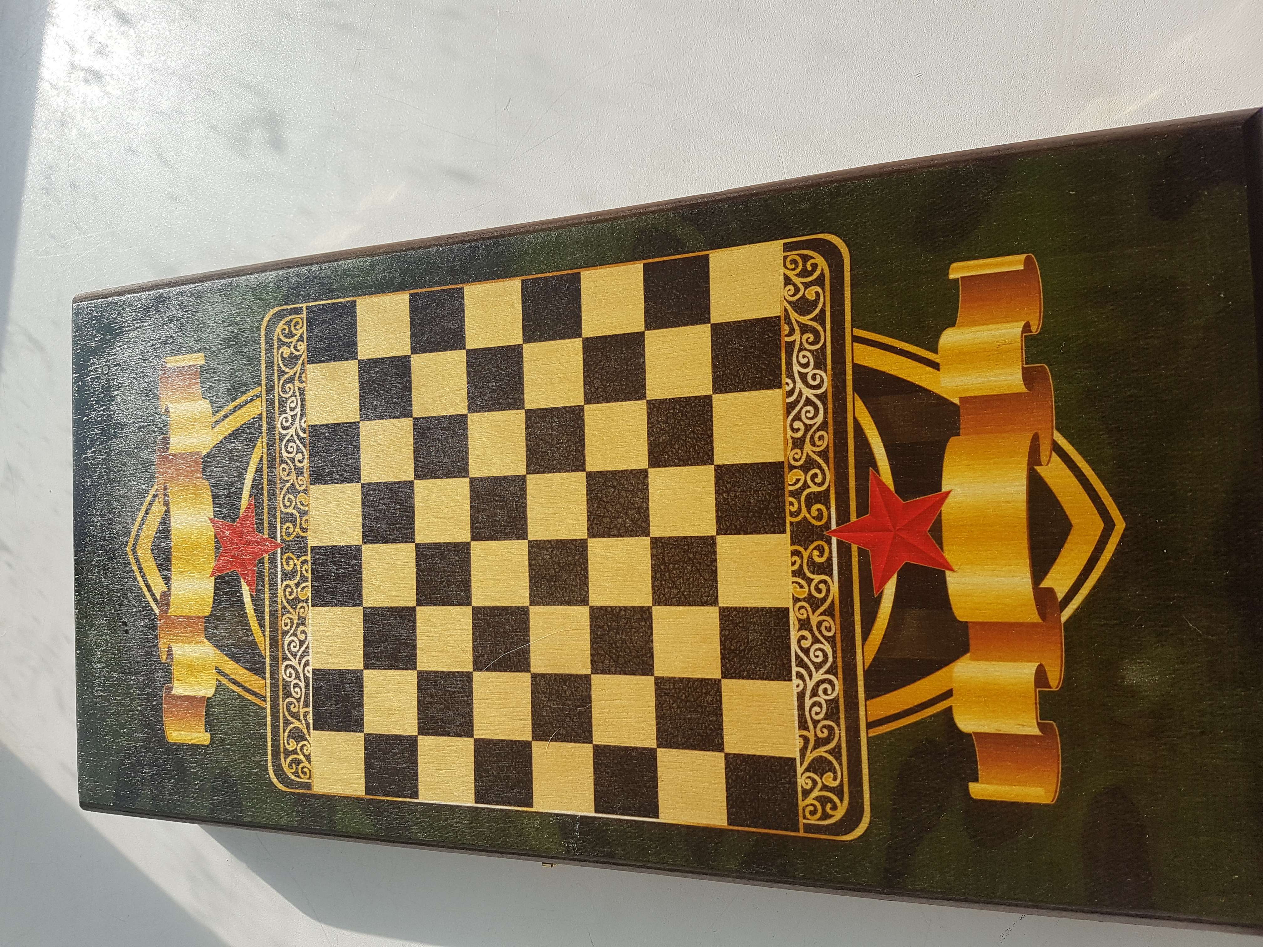 Фотография покупателя товара Нарды "Настоящему мужчине", деревянная доска 40 х 40 см, с полем для игры в шашки - Фото 2