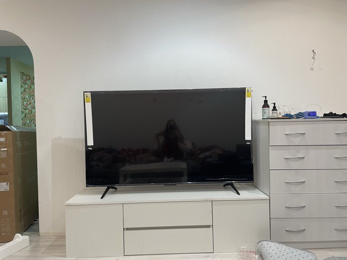 Фотография покупателя товара Тумба напольная под ТВ «Лора», 450×1350×440 мм, цвет графит - Фото 2