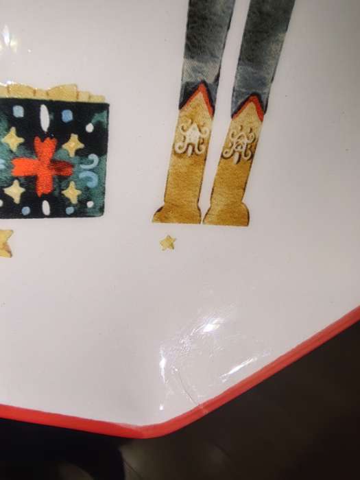 Фотография покупателя товара Тарелки сервировочные новогодние Доляна «Сказочный бал.Щелкунчик», набор 2 шт., 22.5×2.6 см, 16.5×2 см, доломит, белые - Фото 4