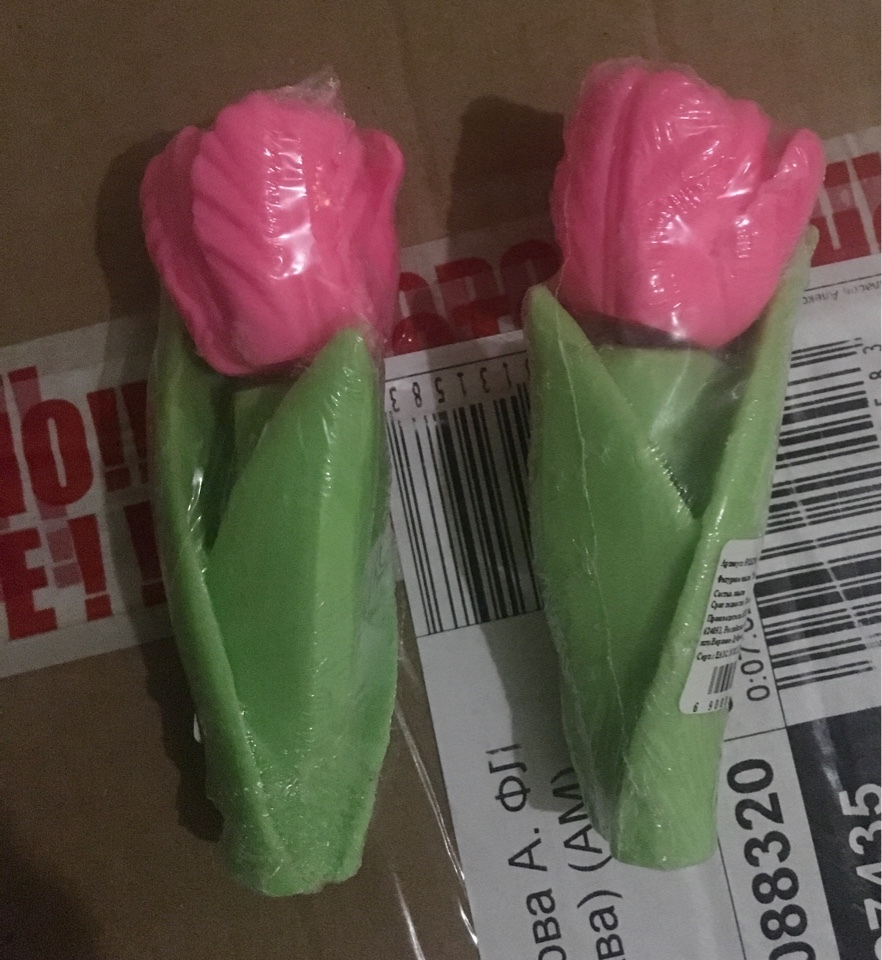 Фотография покупателя товара Фигурное мыло "Тюльпан на ножке" розовый, 90гр - Фото 4