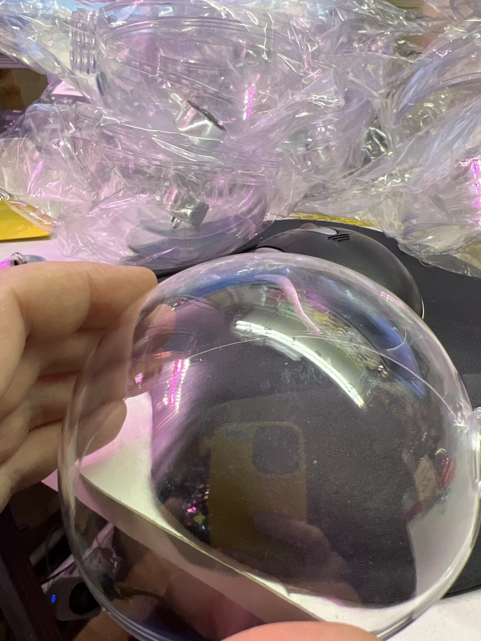 Фотография покупателя товара Ёлочный шар заготовка, раздельные части «Шар с съемной пуцкой», диаметр собранного 10 см - Фото 25