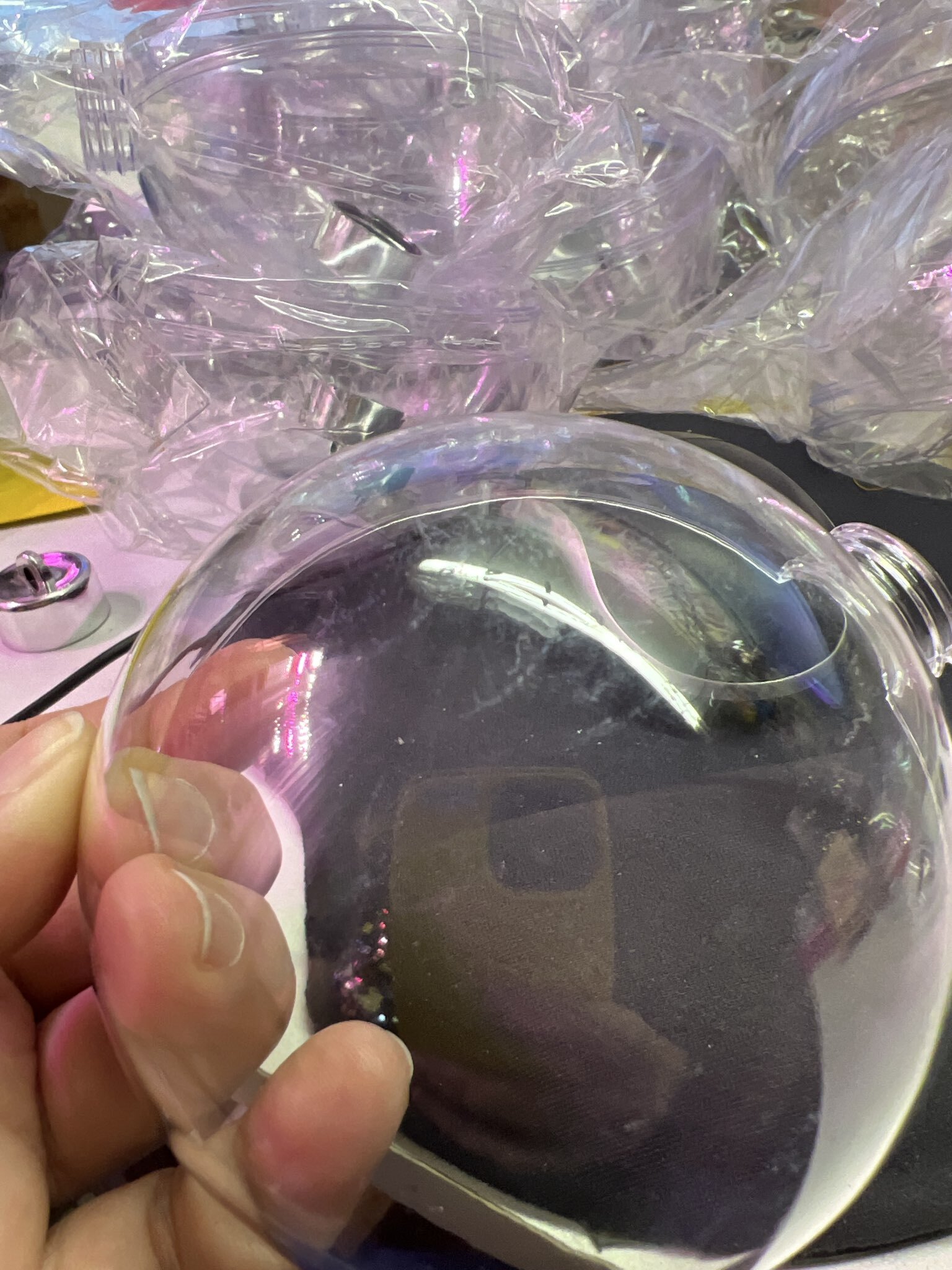 Фотография покупателя товара Ёлочный шар заготовка, раздельные части «Шар с съемной пуцкой», диаметр собранного 10 см - Фото 24