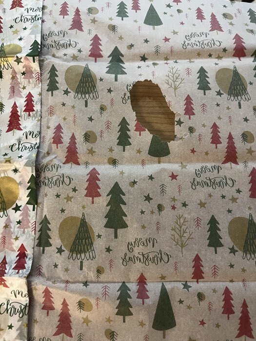 Фотография покупателя товара Бумага новогодняя упаковочная тишью «Зимний лес», белая, 50×66 см - Фото 4