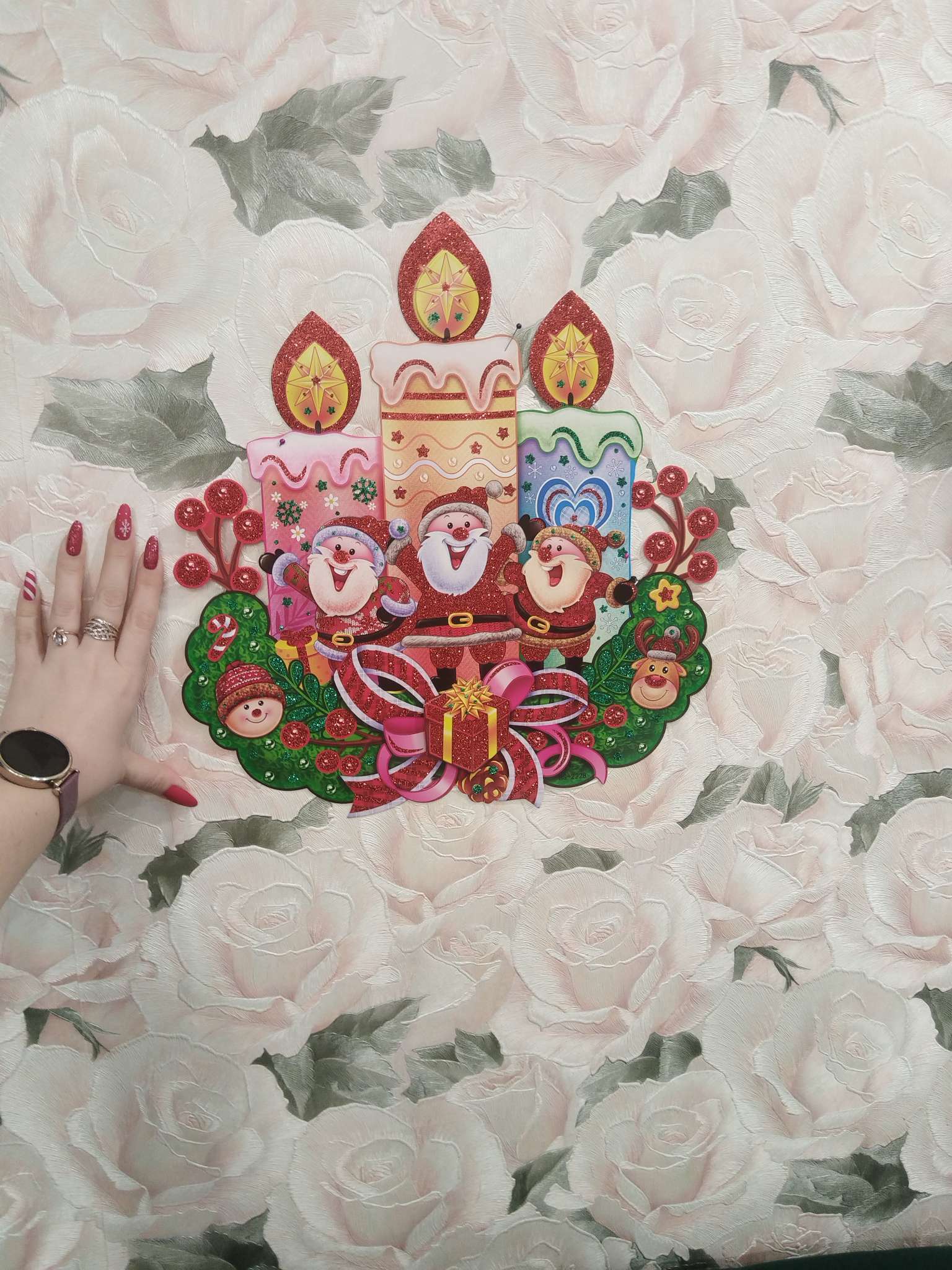 Фотография покупателя товара Плакат на стену «Новогодние свечи» Санта Клаус, 40×52 см - Фото 2