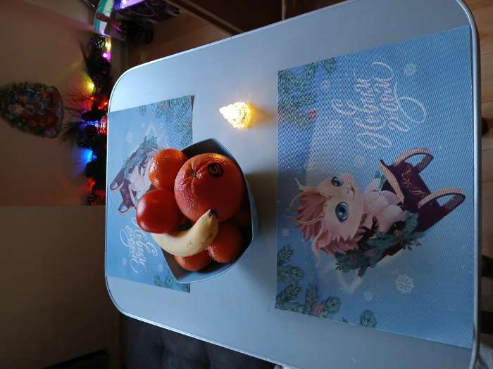 Фотография покупателя товара Салфетка сервировочная новогодняя на стол «Доляна. С Новым Годом», синяя, 40×29 см