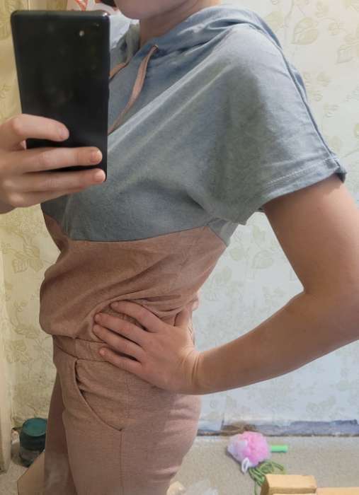 Фотография покупателя товара Костюм женский «‎Восход» (футболка, бриджи), цвет серый/розовый, размер 44 - Фото 1