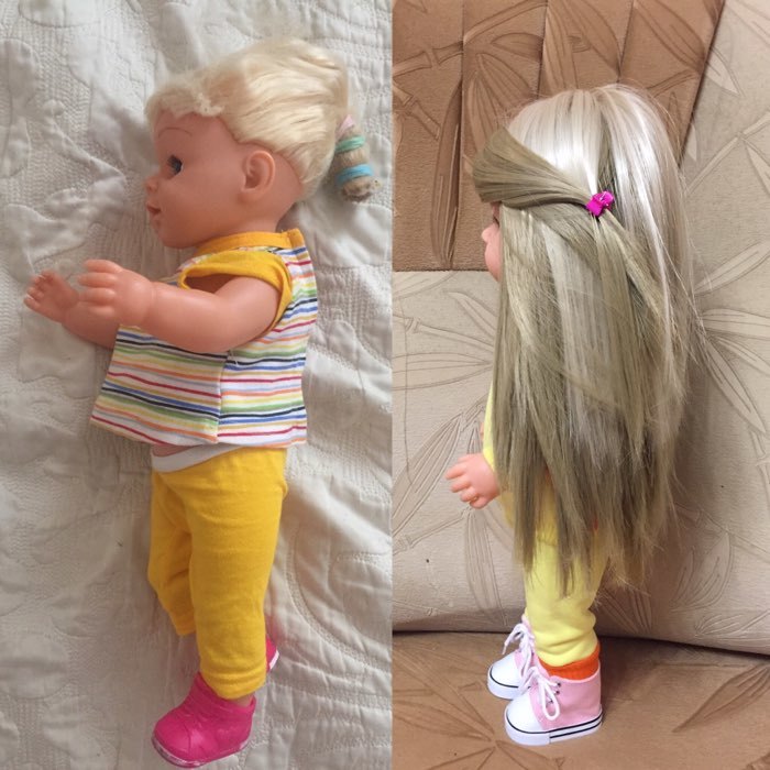 Фотография покупателя товара Волосы - тресс для кукол «Прямые» длина волос: 25 см, ширина:100 см, цвет № 24 - Фото 1