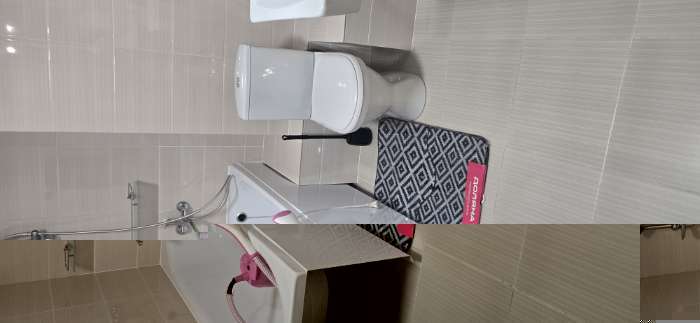 Фотография покупателя товара Коврики для ванной и туалета Доляна «Грета», 2 шт.: 50×80, 40×50 см, чёрно-белые - Фото 1