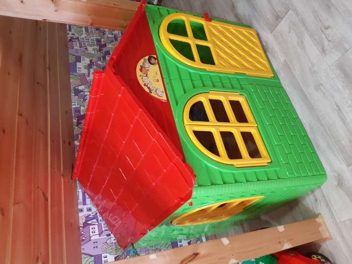 Фотография покупателя товара Игровой домик №2, со шторками, цвет бежевый, 129х129х120 см - Фото 2