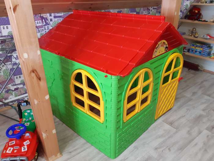 Фотография покупателя товара Игровой домик №2, со шторками, цвет бежевый, 129х129х120 см - Фото 1
