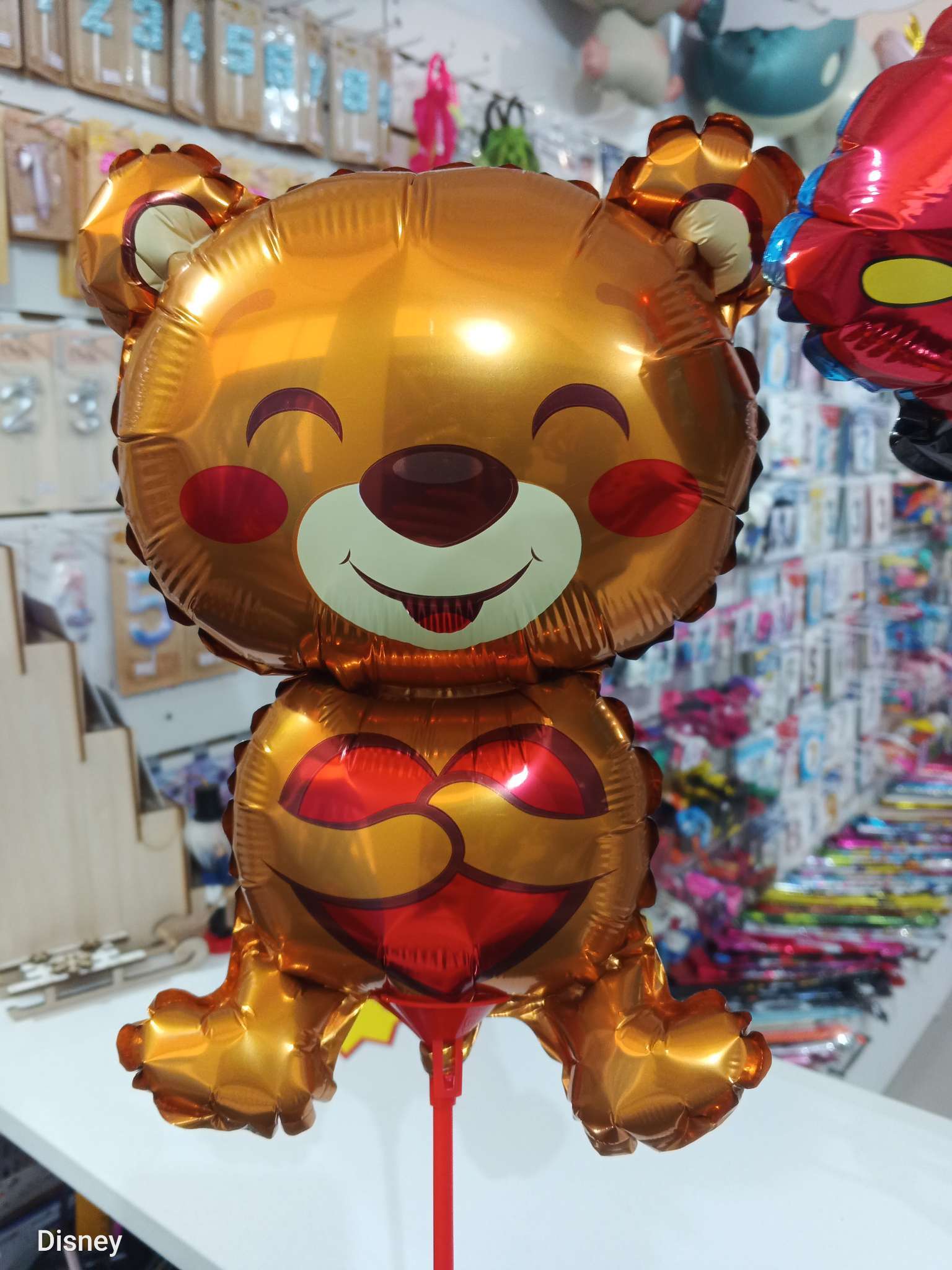 Фотография покупателя товара Воздушный шар фольгированный 16" «Мишка с сердцем», фигура, для палочки - Фото 1