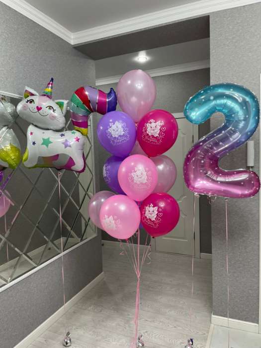 Фотография покупателя товара Шар воздушный "С Днем рождения!", 12 дюйм, латексный, 5 штук, Коты Аристократы - Фото 6