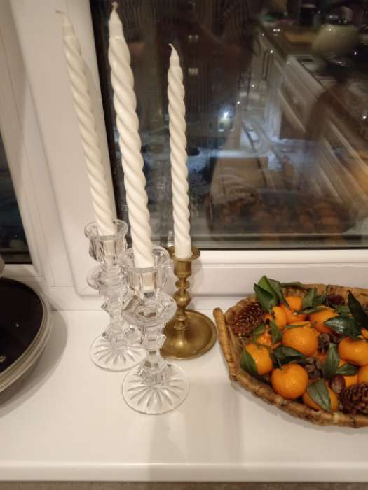 Фотография покупателя товара Свеча витая, 2.2×25 см, лакированная белая - Фото 1