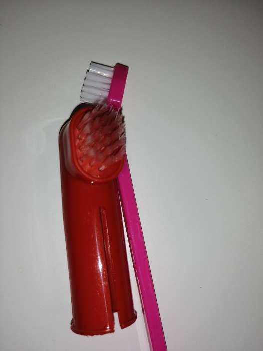 Фотография покупателя товара Набор зубная щётка двухсторонняя + щётка напальчник + массажер для десен (набор 3 шт), микс - Фото 3