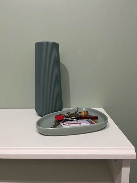 Фотография покупателя товара Тарелка плоская керамическая «Зелёная», 20×15 см - Фото 1