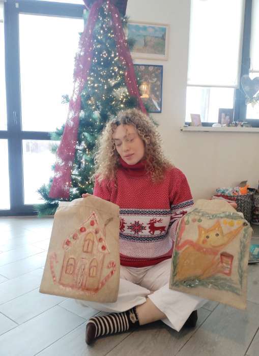 Фотография покупателя товара Холщовый мешочек для украшений, подарков и трав, текстиль «Эко», 30×40 см - Фото 3