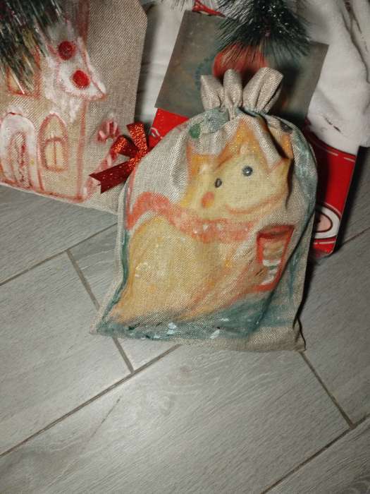 Фотография покупателя товара Холщовый мешочек для украшений, подарков и трав, текстиль «Эко», 30×40 см - Фото 5