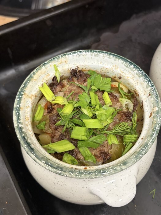 Фотография покупателя товара УЦЕНКА Горшок керамический для запекания «Пиканто» 0.65 л / 12.5×11.5 см, варадеро, нет крышки - Фото 1