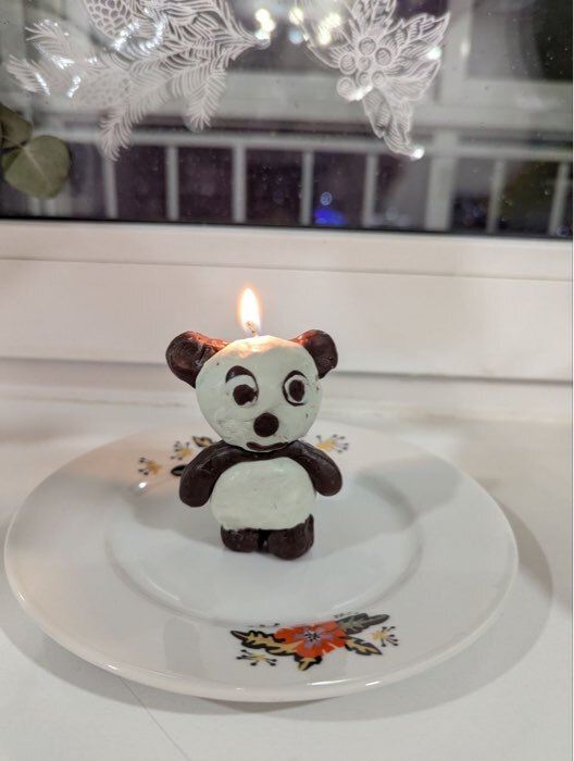 Фотография покупателя товара Свеча своими руками. Слепи свечу «Пандочка», набор для творчества - Фото 2