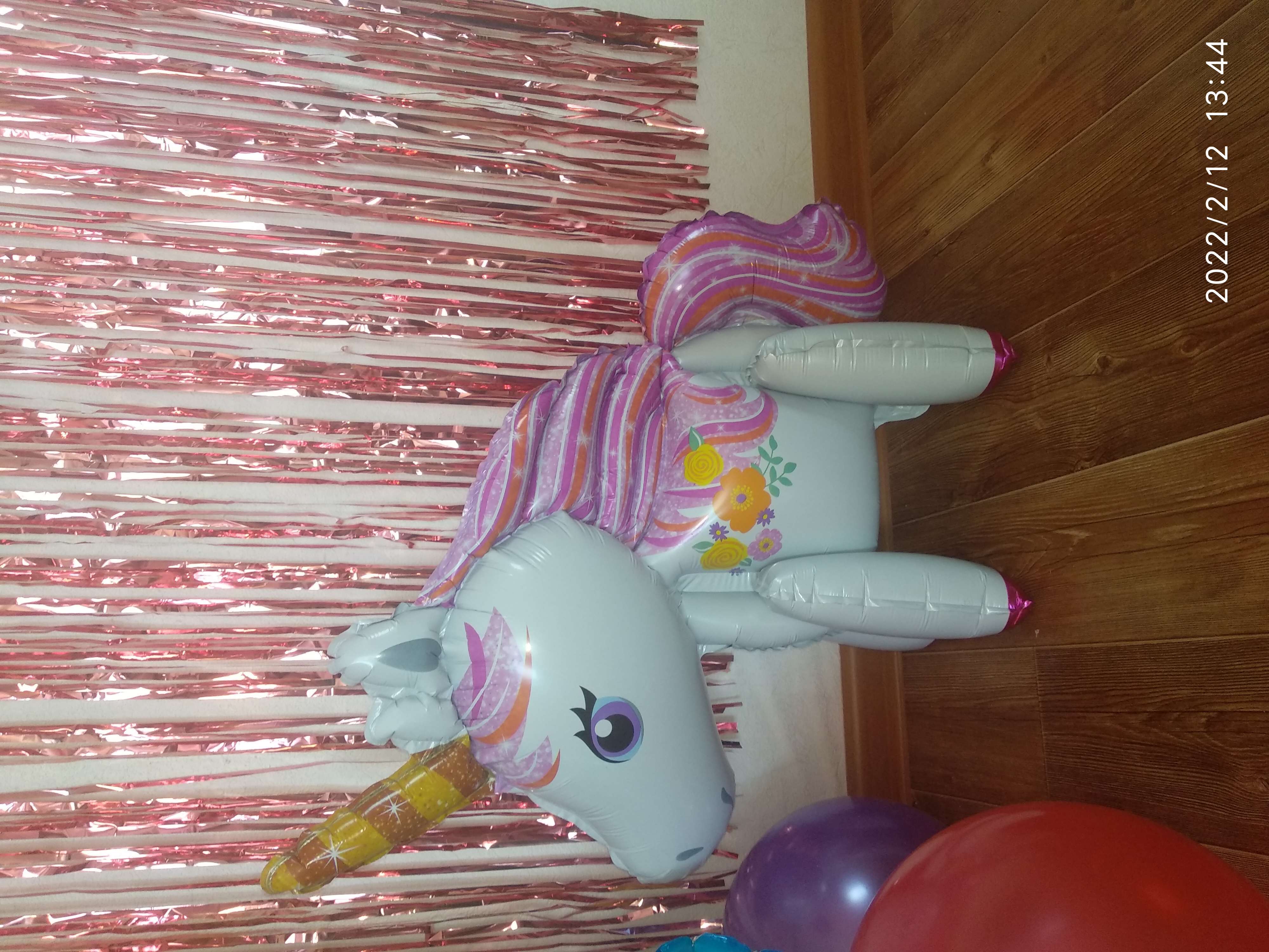 Фотография покупателя товара Шар фольгированный 24" «Единорог-игрушка», цвет белый, под воздух - Фото 12