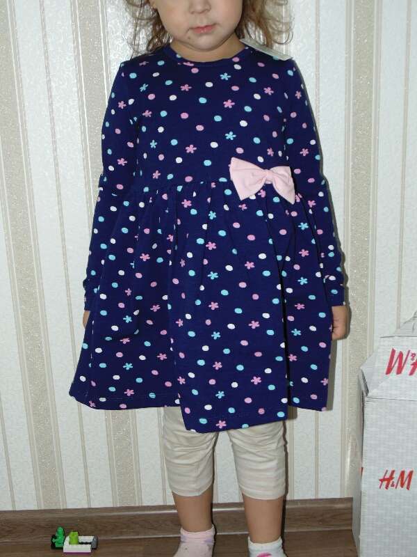 Фотография покупателя товара Платье для девочки, синее, р.32 (110-116см) - Фото 2