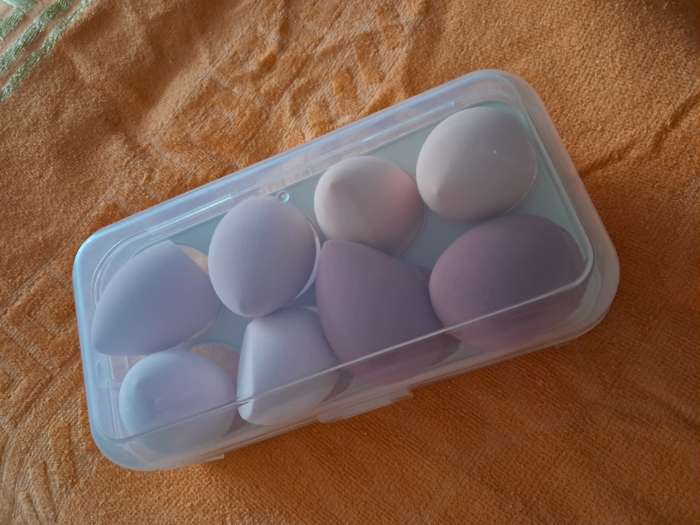 Фотография покупателя товара Спонжи для макияжа, набор - 8 шт., увеличиваются при намокании, фиолетовые - Фото 11