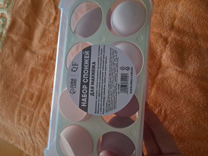 Фотография покупателя товара Спонжи для макияжа, набор - 8 шт., увеличиваются при намокании, фиолетовые - Фото 13