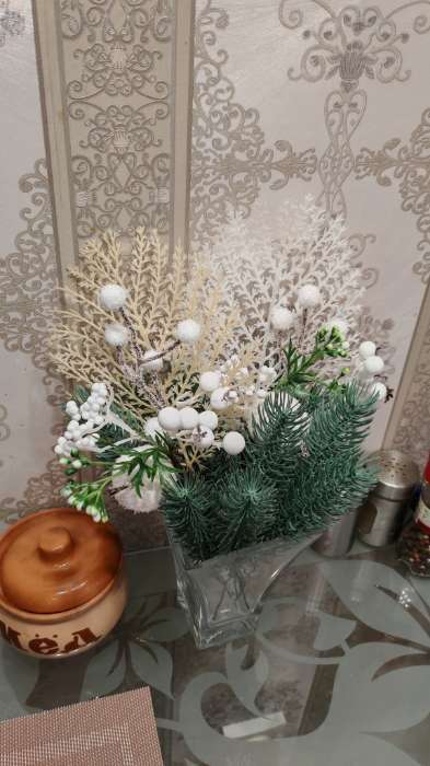 Фотография покупателя товара Ветка еловая голубая, 21×4 см, набор 10 шт. - Фото 1