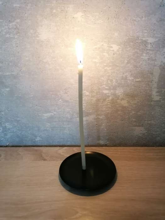 Фотография покупателя товара Подсвечник плоский «Тарелка», металл, 7.6 см, белый - Фото 1