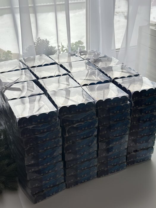 Фотография покупателя товара Коробка для печенья «Время чудес», 12×12×3 см, Новый год - Фото 2