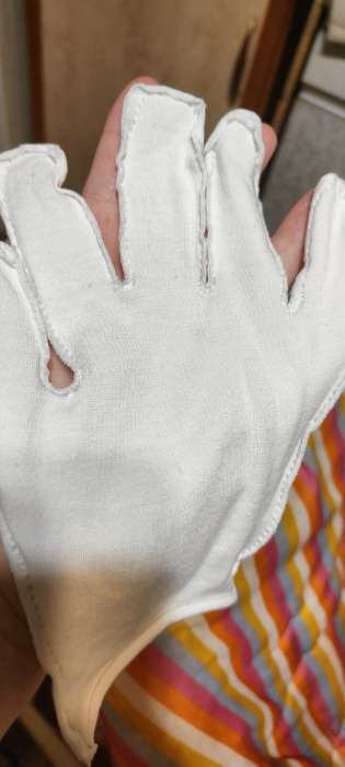 Фотография покупателя товара Перчатки хлопковые, набор 12 пар, размер L, белые - Фото 1