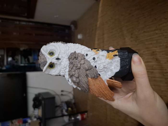 Фотография покупателя товара Садовый светильник «Полярная сова», уличный, на солнечной батарее, 45 см, 1 LED, свечение тёплое белое - Фото 1