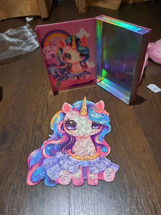 Фотография покупателя товара Пазлы фигурные детские «Сказочный единорожик», 75 деталей - Фото 1